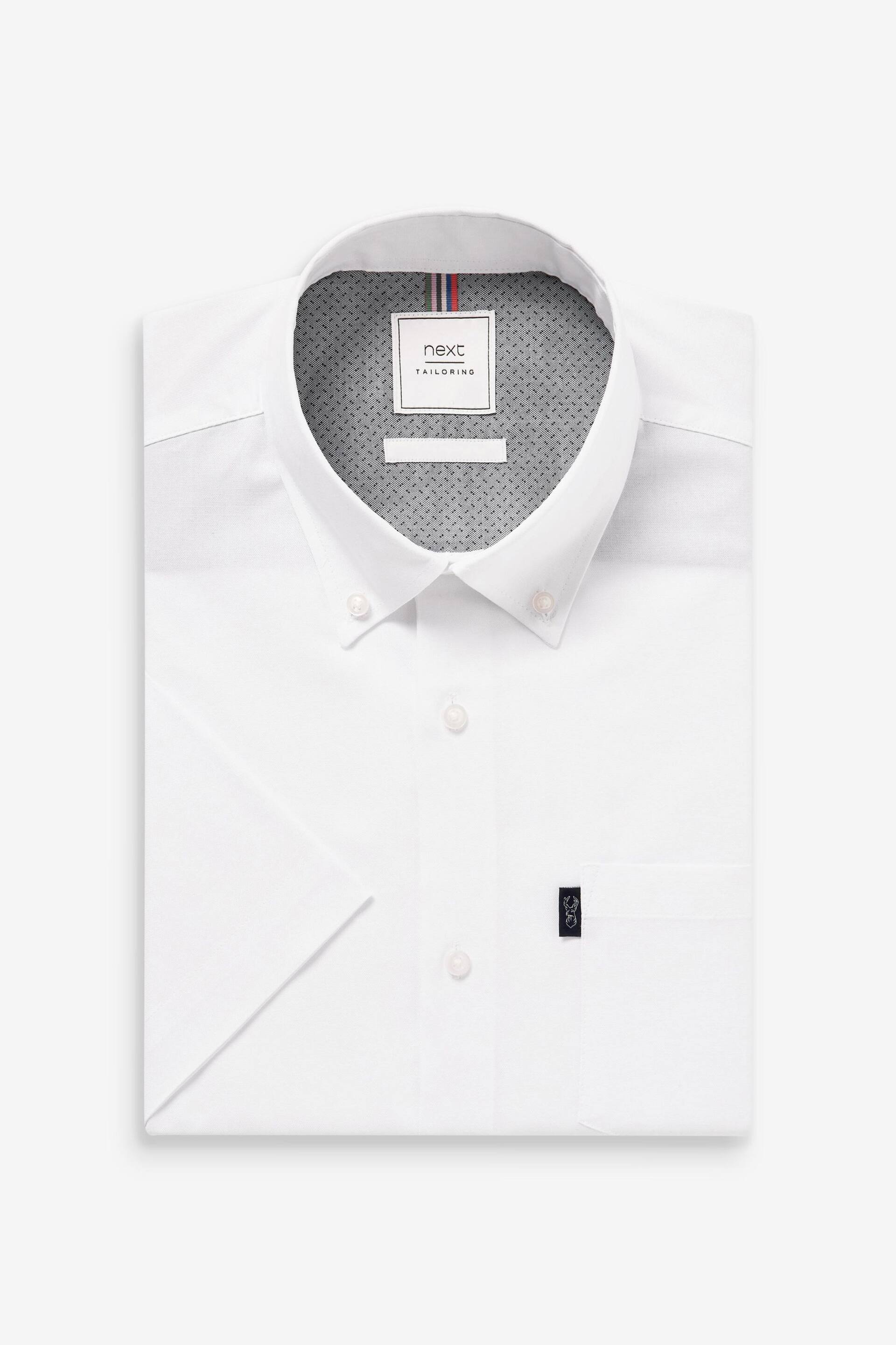 White Regular Fit Easy Iron Button Down Oxford Shirt - Image 3 of 5