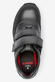 Black Narrow Fit (E) School Leather Double Strap Shoes - Image 6 of 8