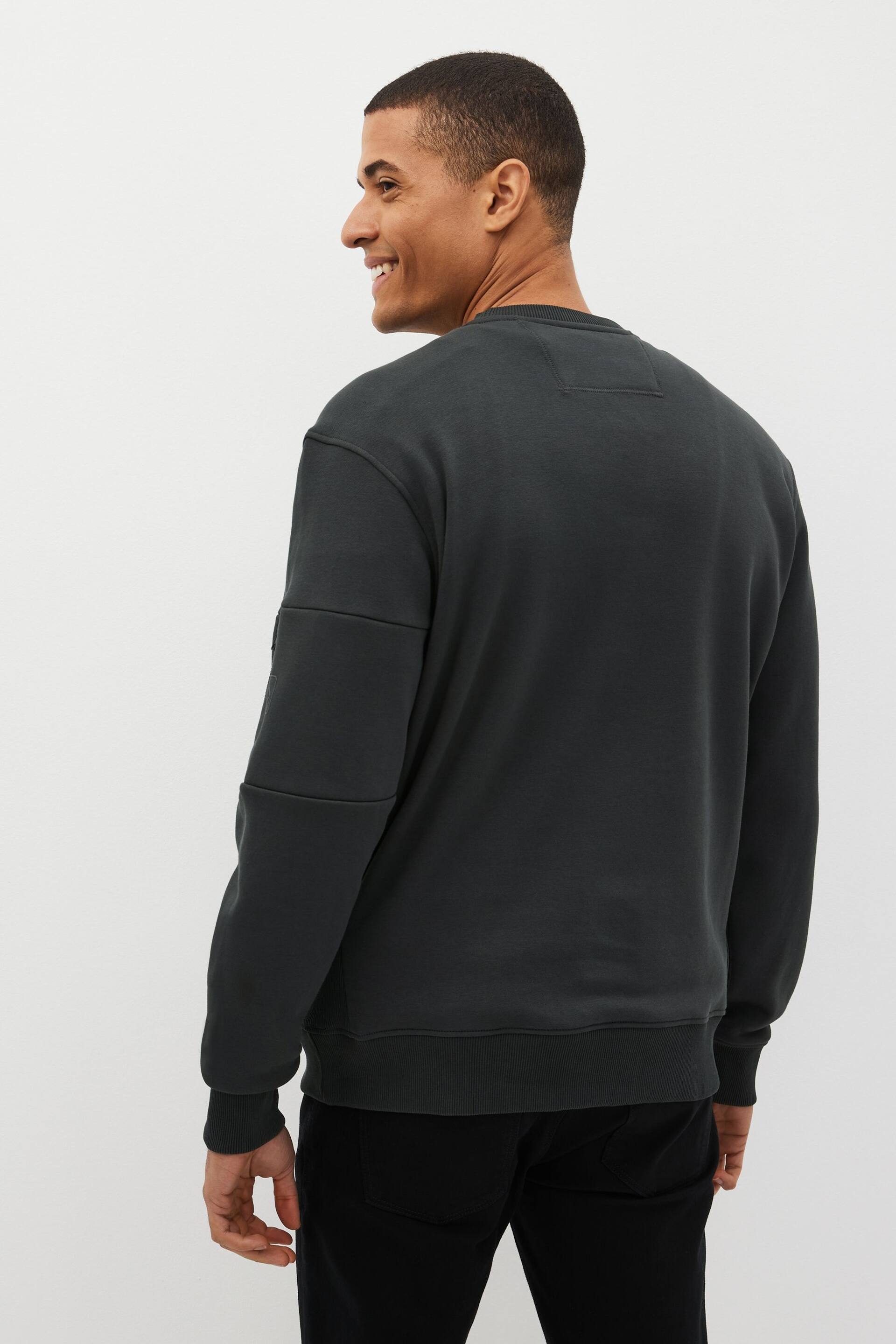 Slate Grey Utility Crew Sweatshirt - Image 3 of 9