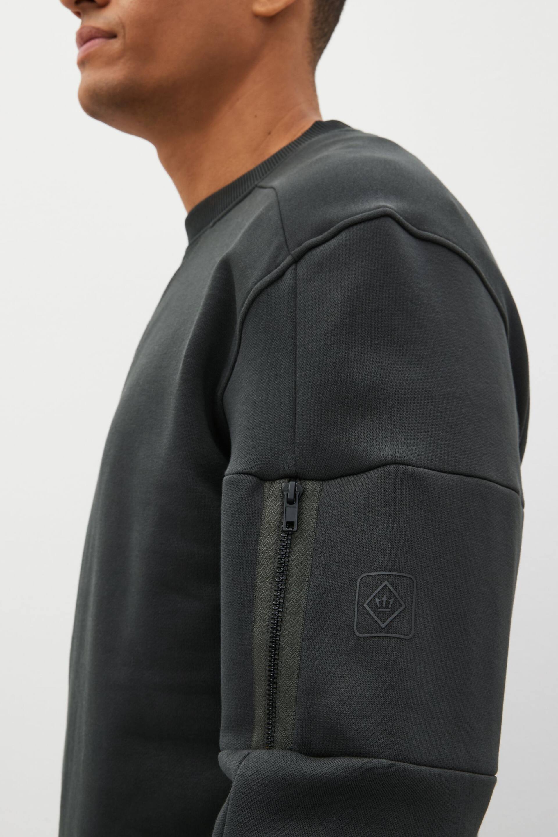 Slate Grey Utility Crew Sweatshirt - Image 4 of 9