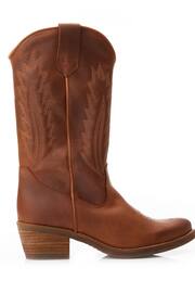 Moda in Pelle Fanntine Mid Leg Pointed Western Nude Boots - Image 2 of 5