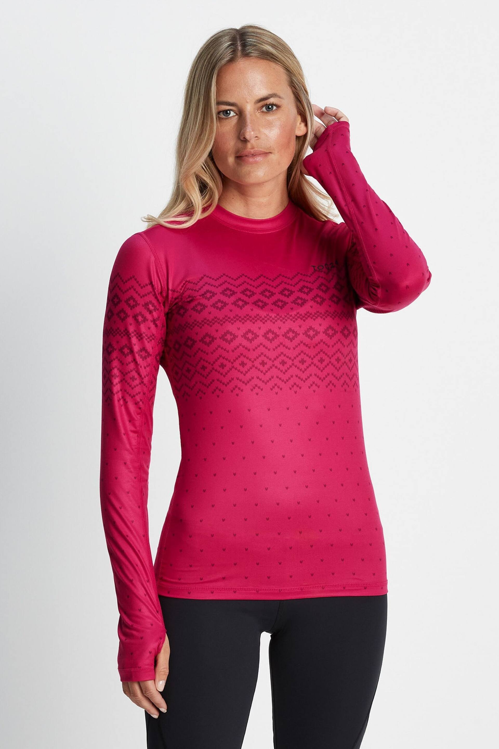 Tog 24 Pink Snowdon Thermal Zip Neck T-Shirt - Image 1 of 8