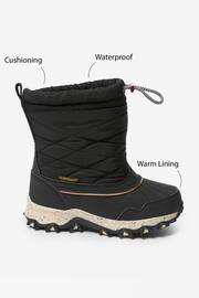 Black/Rose Gold Waterproof Warm Faux Fur Lined Snow Boots - Image 10 of 10