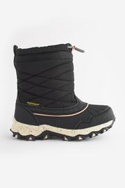Black/Rose Gold Waterproof Warm Faux Fur Lined Snow Boots - Image 2 of 10