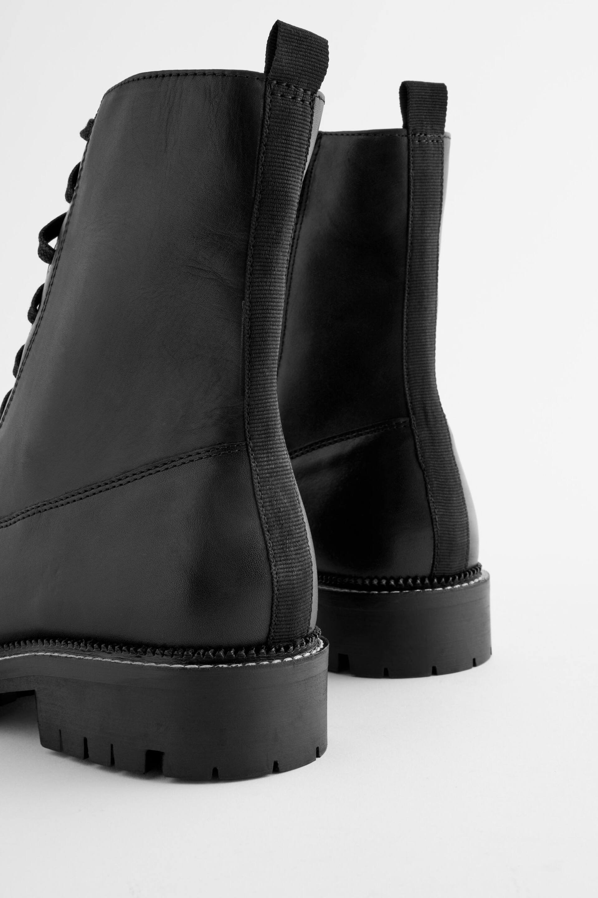 Black Extra Wide Fit Forever Comfort® Leather Lace-Up Boots - Image 4 of 5