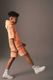 Orange Short Sleeve Hoodie and Shorts Set (3-16yrs) - Image 3 of 6