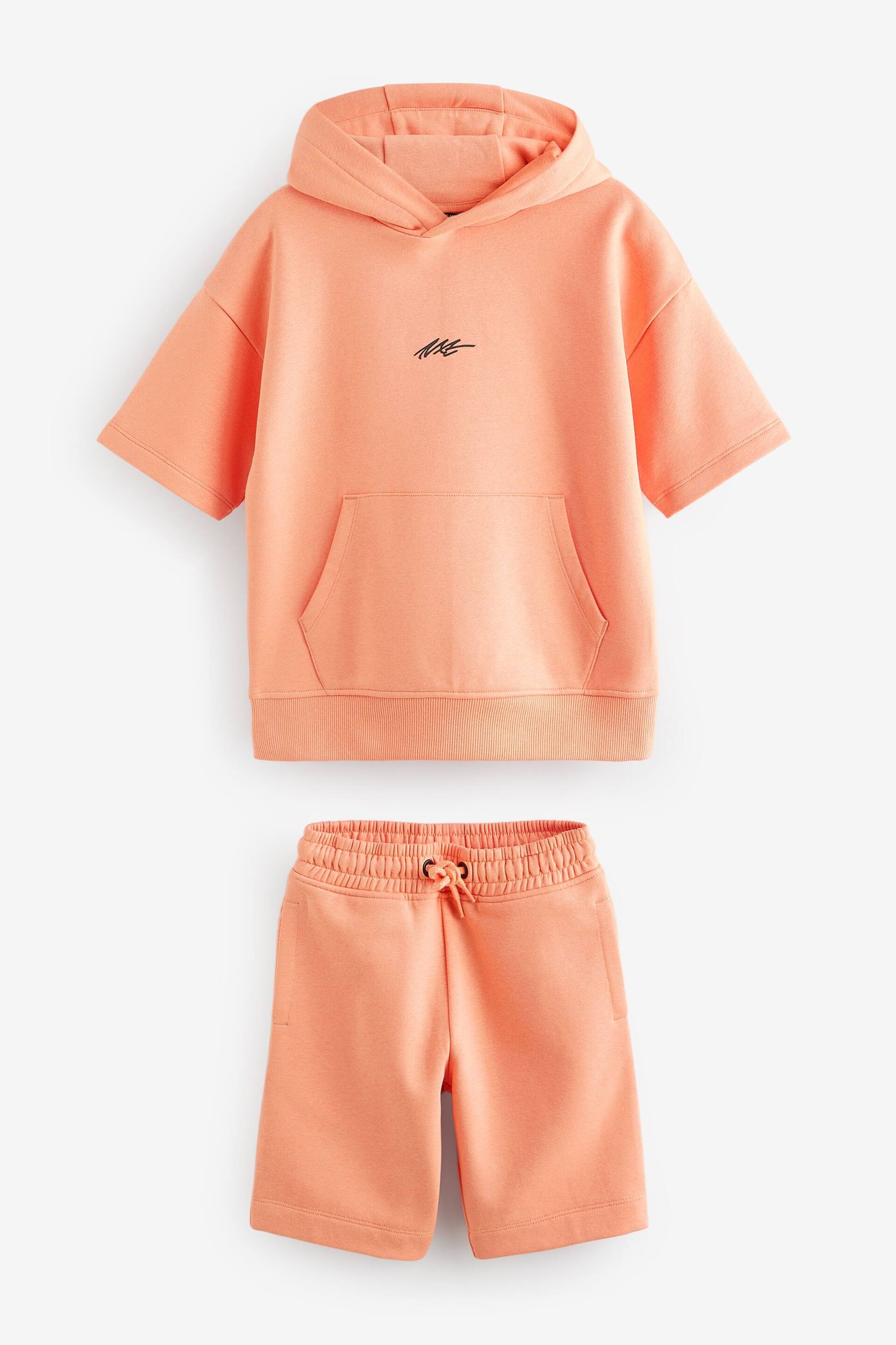 Orange Short Sleeve Hoodie and Shorts Set (3-16yrs) - Image 4 of 6
