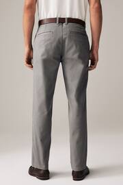 Grey Straight Fit Belted Soft Touch Chino Trousers - Image 3 of 10