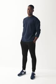 Black Skinny Fit Cotton Blend Cuffed Joggers - Image 2 of 7