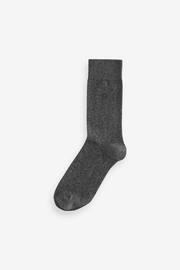 Black/Grey 10 Pack Embroidered Lasting Fresh Socks - Image 4 of 7