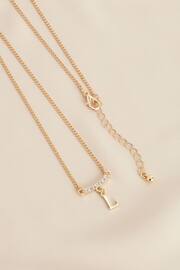 Gold Tone Initial Necklace Letter L - Image 1 of 3