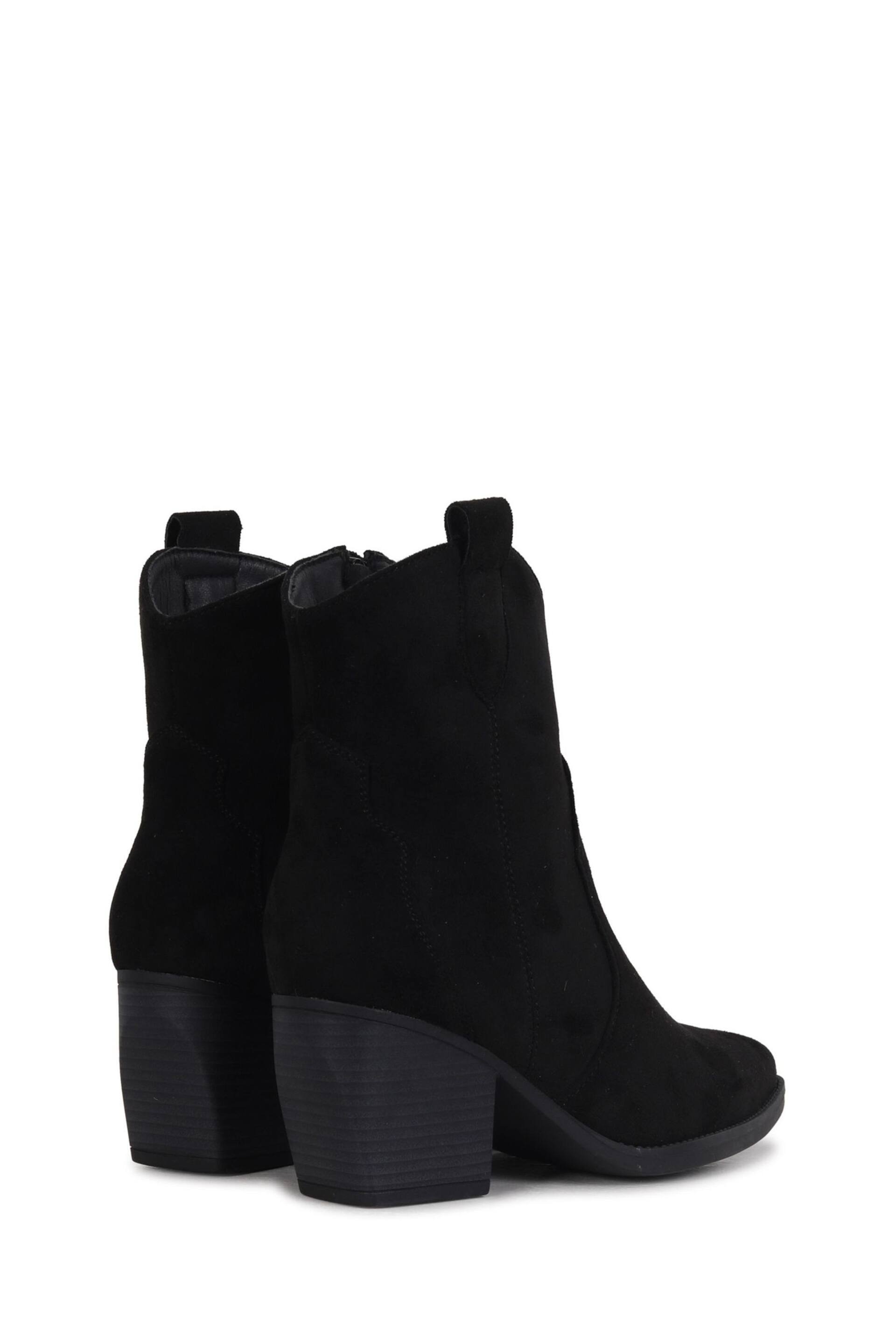 Linzi Black Jessie Suede Western Ankle Boots - Image 4 of 4