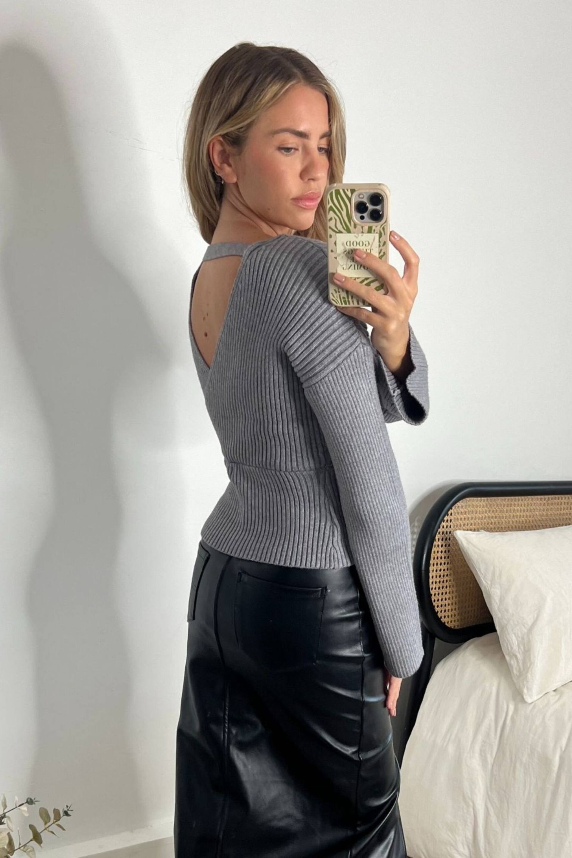 Style Cheat Grey Kallie Knitted Jumper - Image 2 of 4