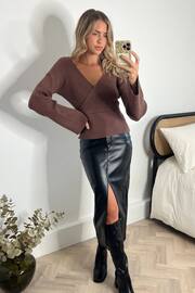 Style Cheat Brown Kallie Knitted Jumper - Image 1 of 4