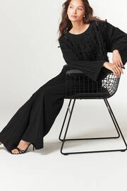 Black Ruffle Cable Long Sleeve Jumper - Image 2 of 6