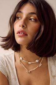 Pink Real Shell Two Layer Necklace - Image 1 of 4