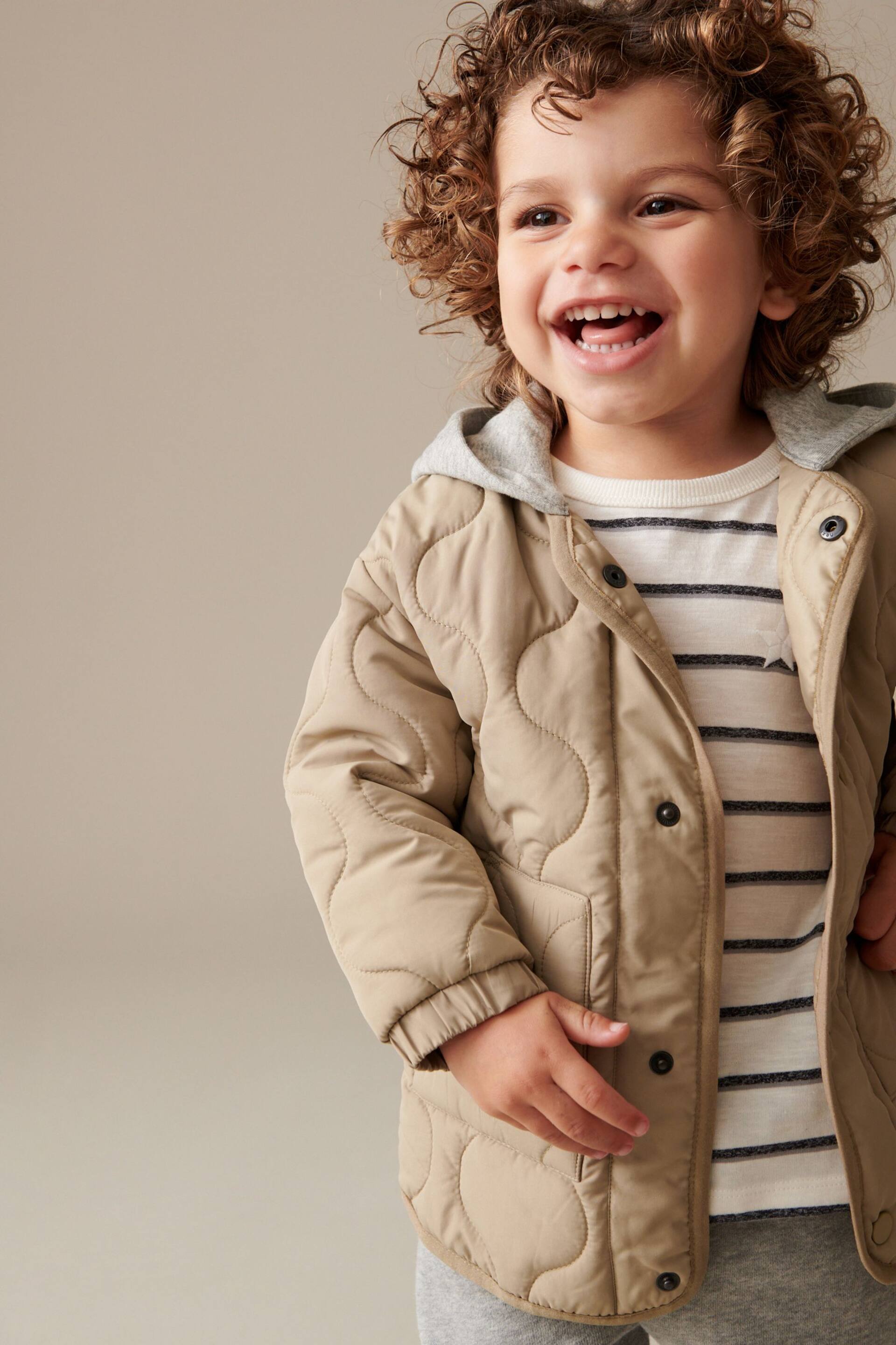 Neutral Quilted Jacket (3mths-7yrs) - Image 2 of 10