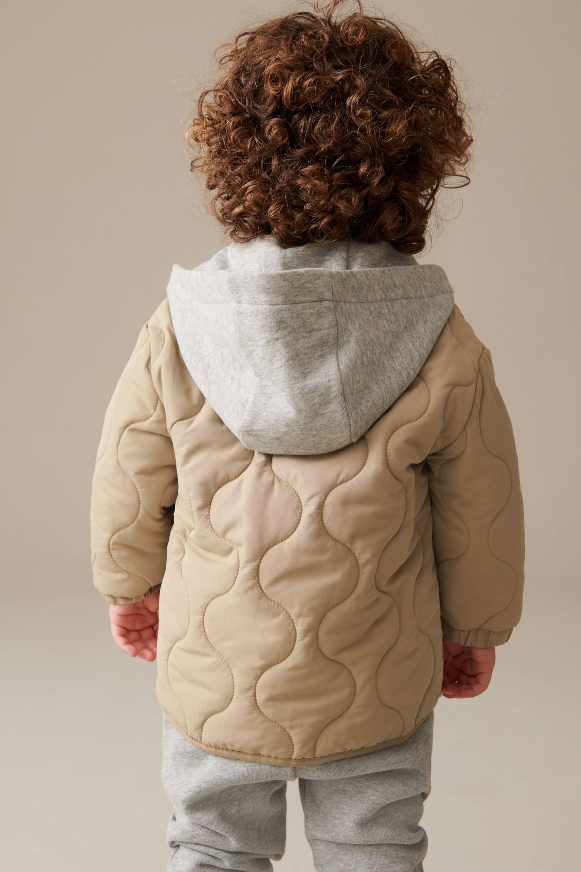 Neutral Quilted Jacket (3mths-7yrs) - Image 3 of 10