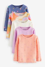 Orange Ribbed Long Sleeve Tops 5 Pack (3mths-7yrs) - Image 1 of 8