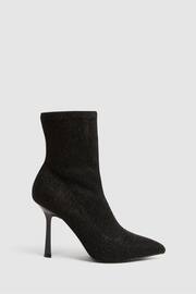 Reiss Black Jess Metallic Sock Boots - Image 1 of 5