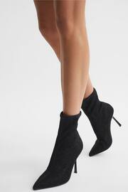 Reiss Black Jess Metallic Sock Boots - Image 3 of 5