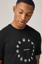 Armani Exchange Circle Logo Black T-Shirt - Image 3 of 4