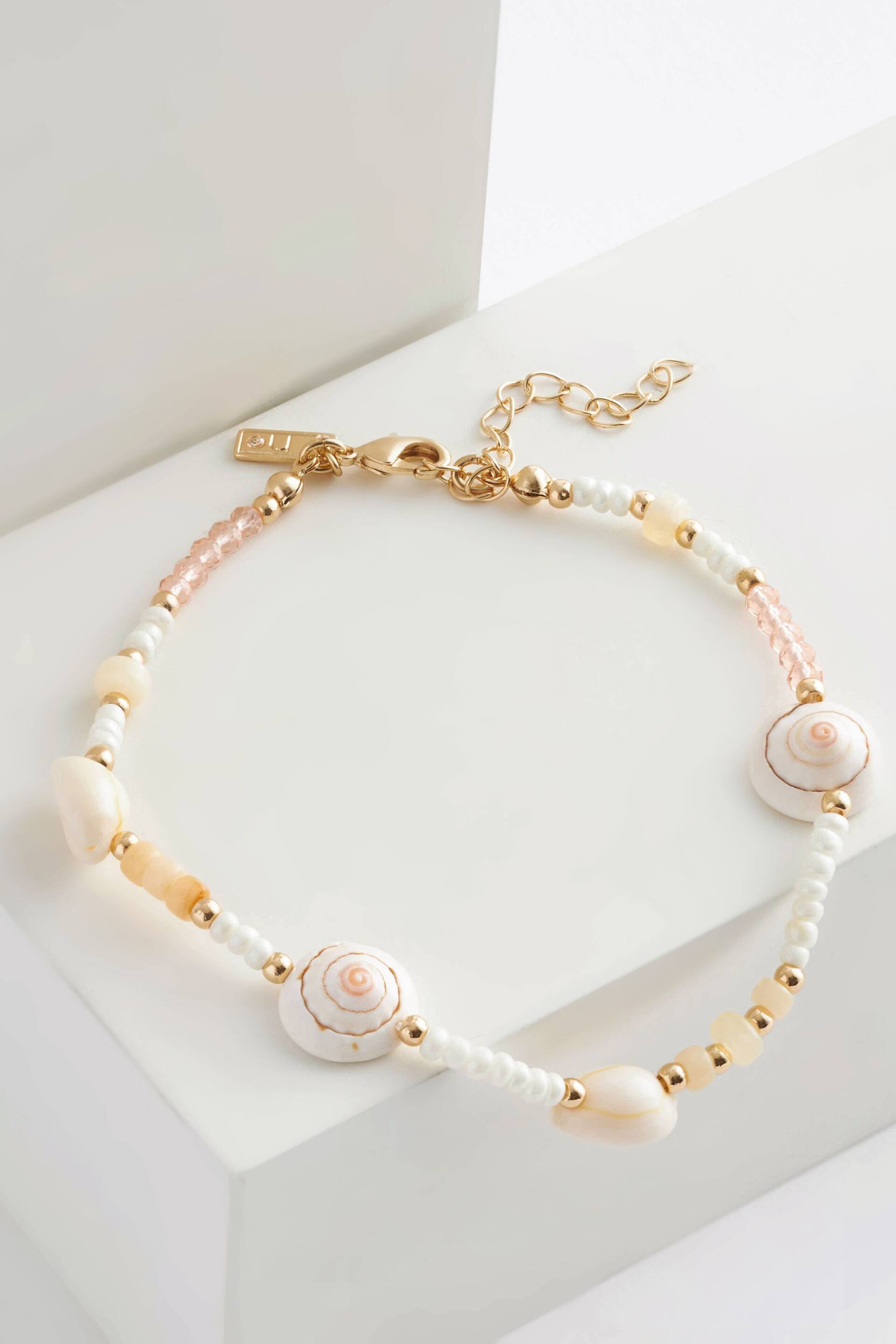 White Real Shell Anklet - Image 2 of 3