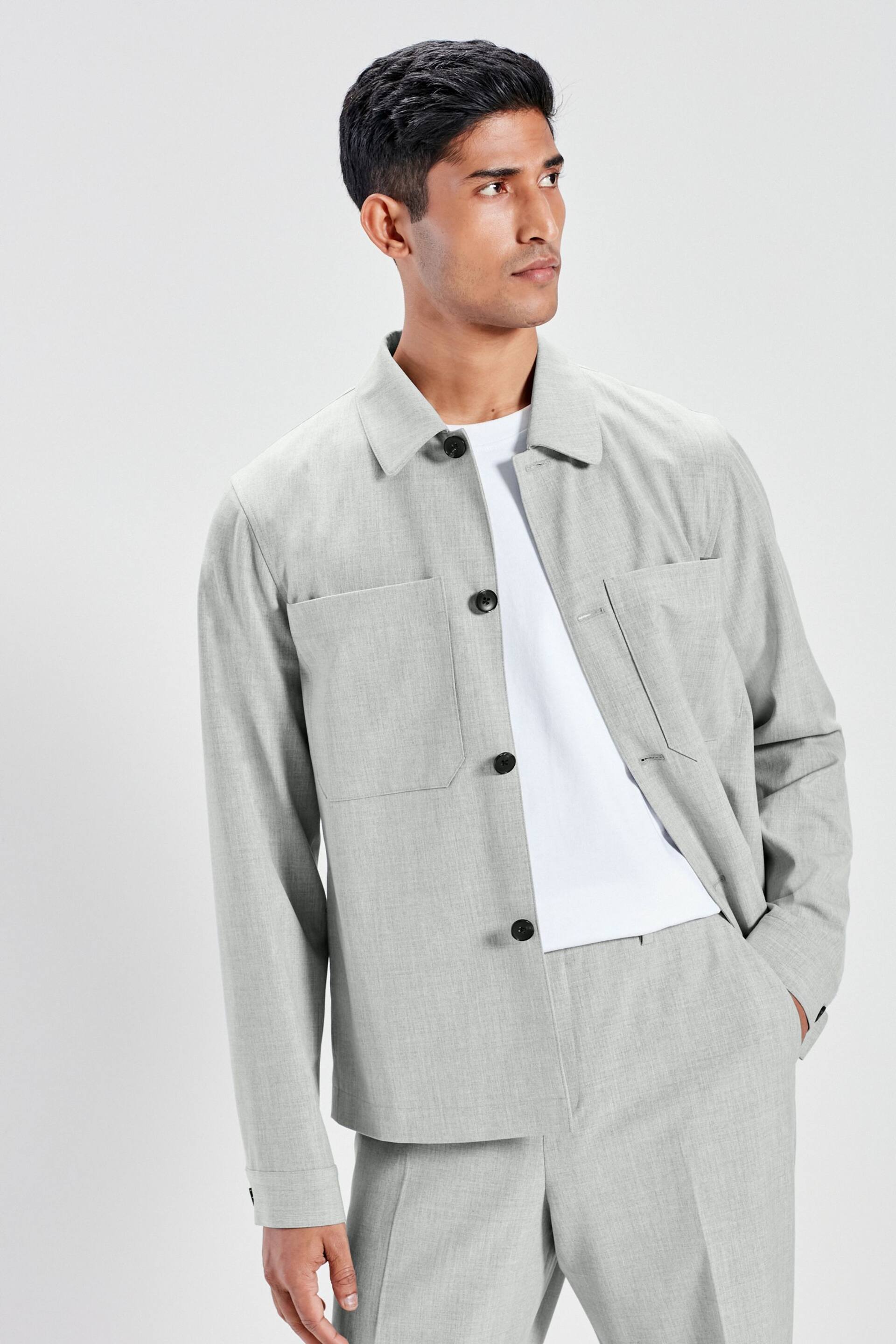 Light Grey Motionflex Shacket - Image 1 of 9