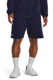 Under Armour Navy Blue/White Rival Fleece Shorts - Image 1 of 6