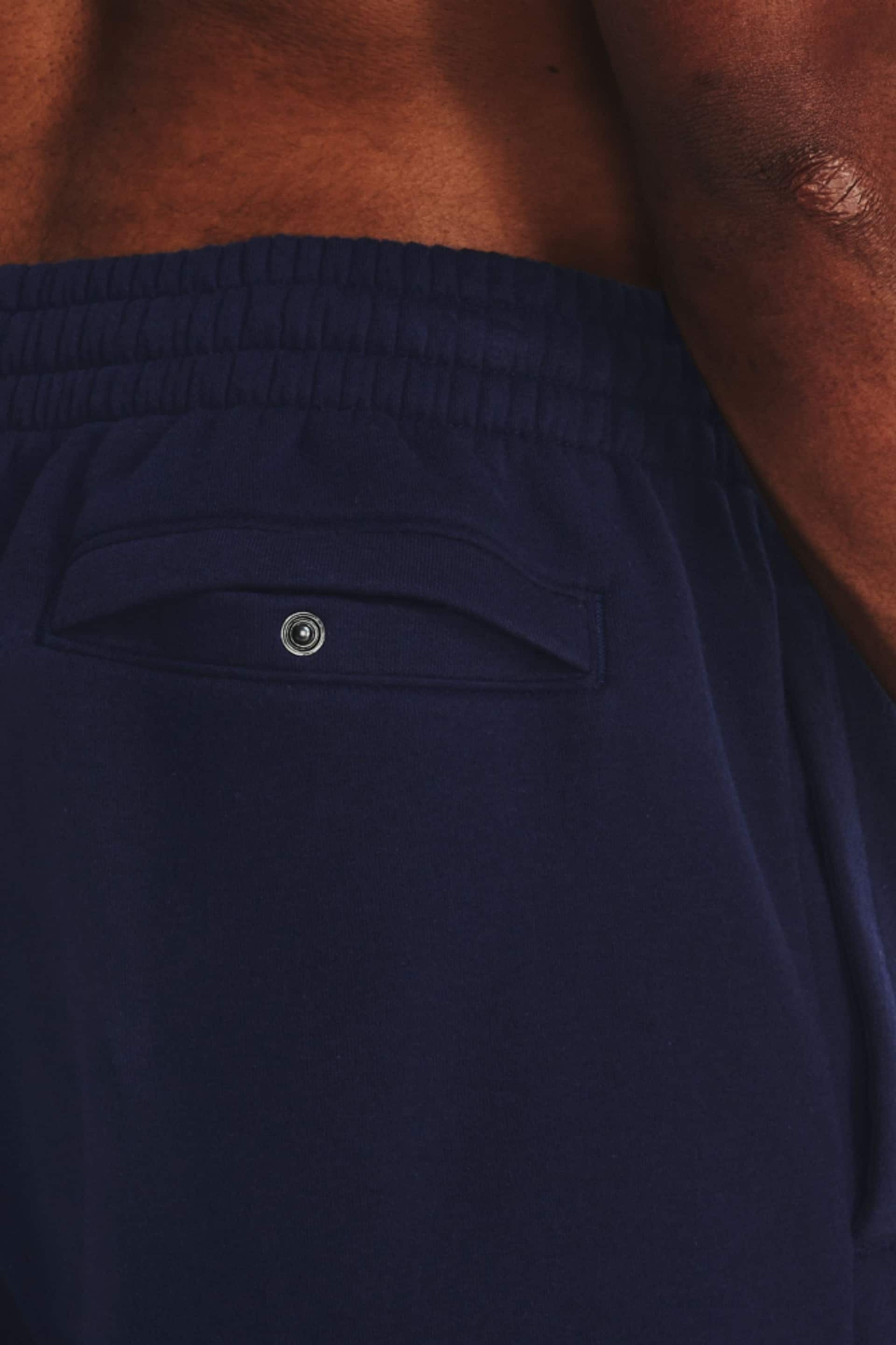 Under Armour Navy Blue/White Rival Fleece Shorts - Image 4 of 6