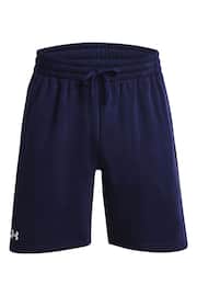Under Armour Navy Blue/White Rival Fleece Shorts - Image 5 of 6