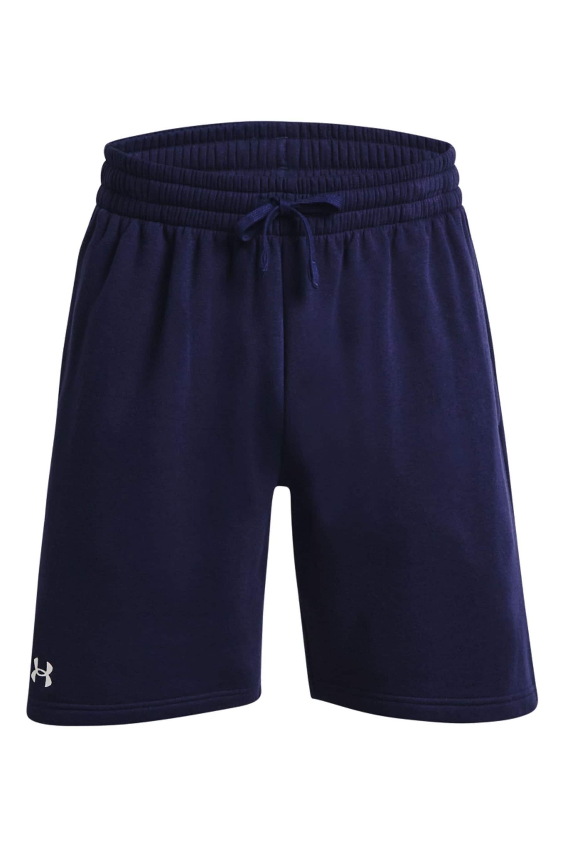 Under Armour Navy Blue/White Rival Fleece Shorts - Image 5 of 6
