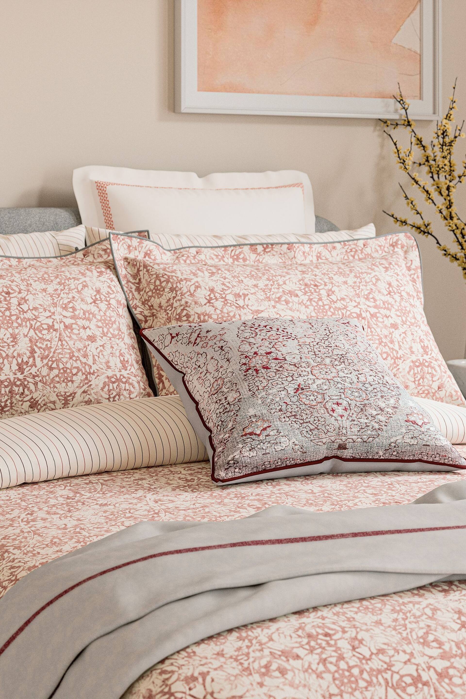 Bedeck of Belfast Coral Celina Duvet Cover and Pillowcase Set - Image 2 of 4