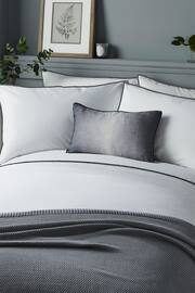 Serene White/Grey Pom Pom Duvet Cover and Pillowcase Set - Image 2 of 2