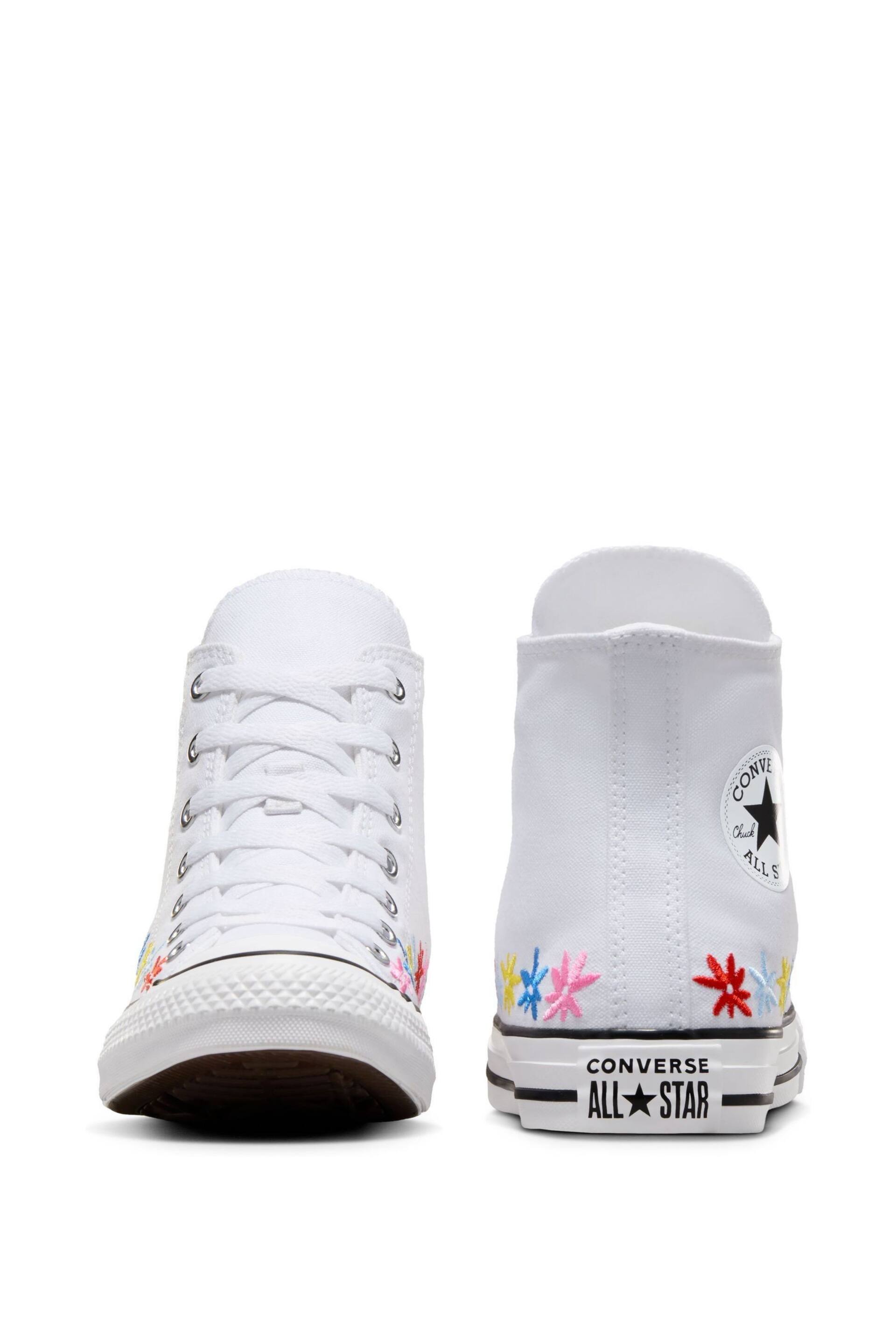 Converse White Embroidered Chuck Taylor All Star Youth Trainers - Image 2 of 9