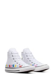 Converse White Embroidered Chuck Taylor All Star Youth Trainers - Image 3 of 9