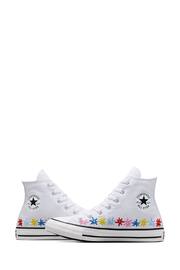 Converse White Embroidered Chuck Taylor All Star Youth Trainers - Image 5 of 9