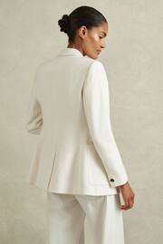 Reiss White Larsson Double Breasted Twill Blazer - Image 5 of 6