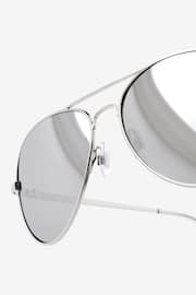 Silver Aviator Style Sunglasses - Image 3 of 3