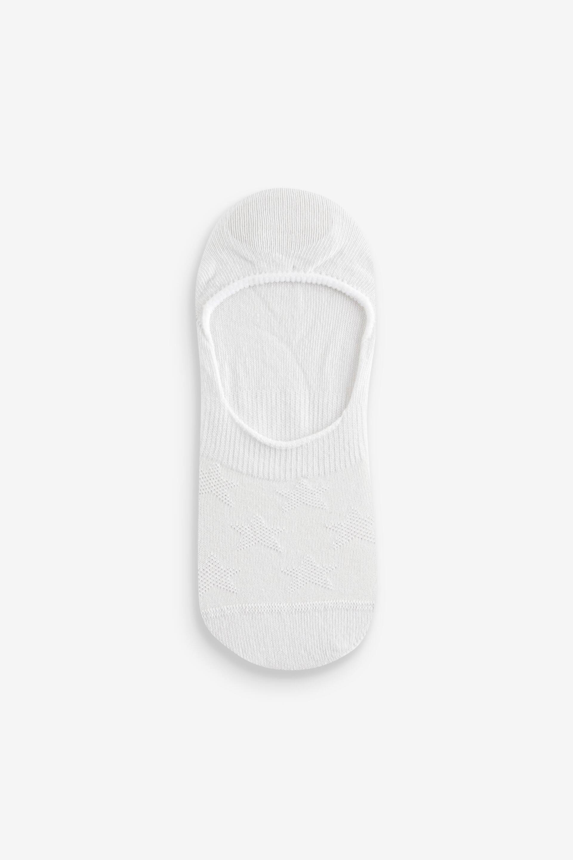 White Heart/Star Textured Low Cut Invsible Trainer Socks 4 Pack - Image 3 of 5