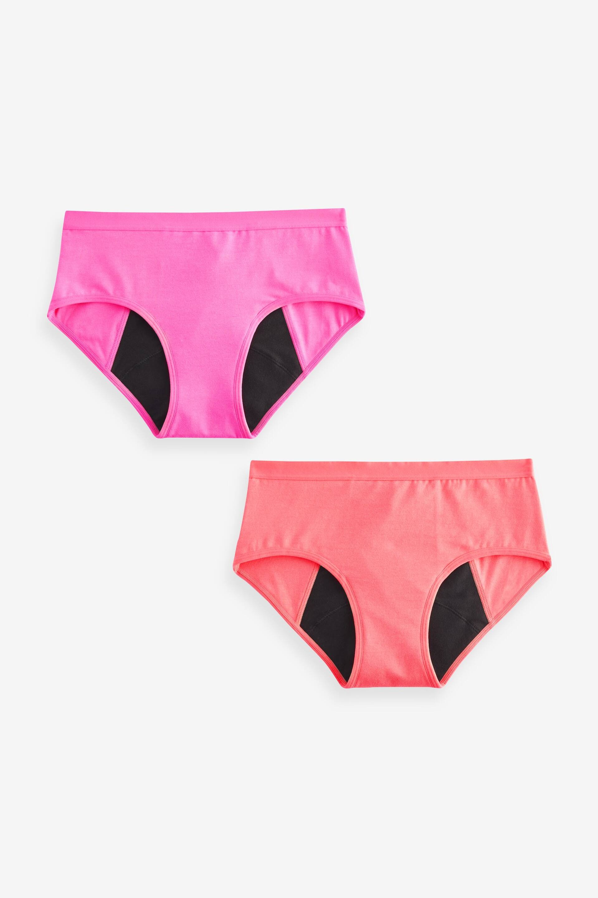 Pink/Orange 2 pack Teen Heavy Flow Period Pants (7-16yrs) - Image 1 of 5