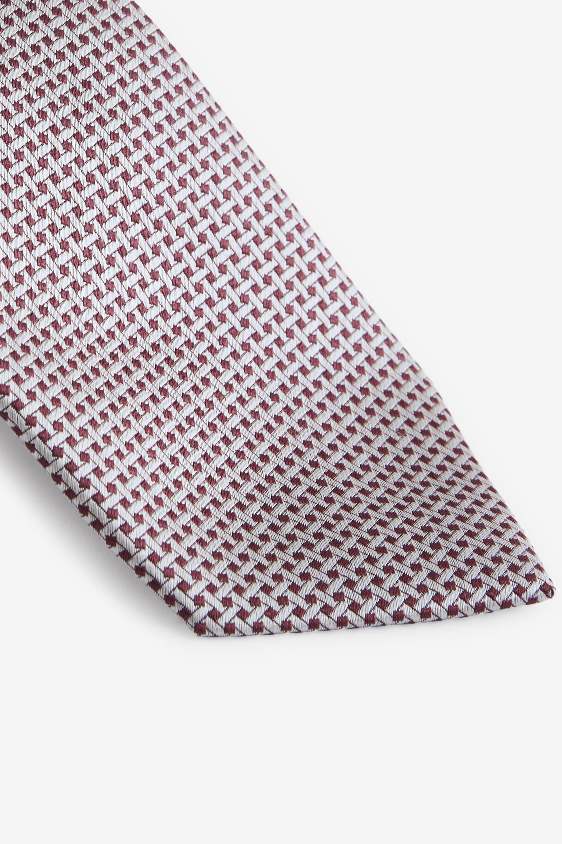 Damson Pink/Neutral Brown Textured Signature Made In Italy Tie - Image 2 of 3