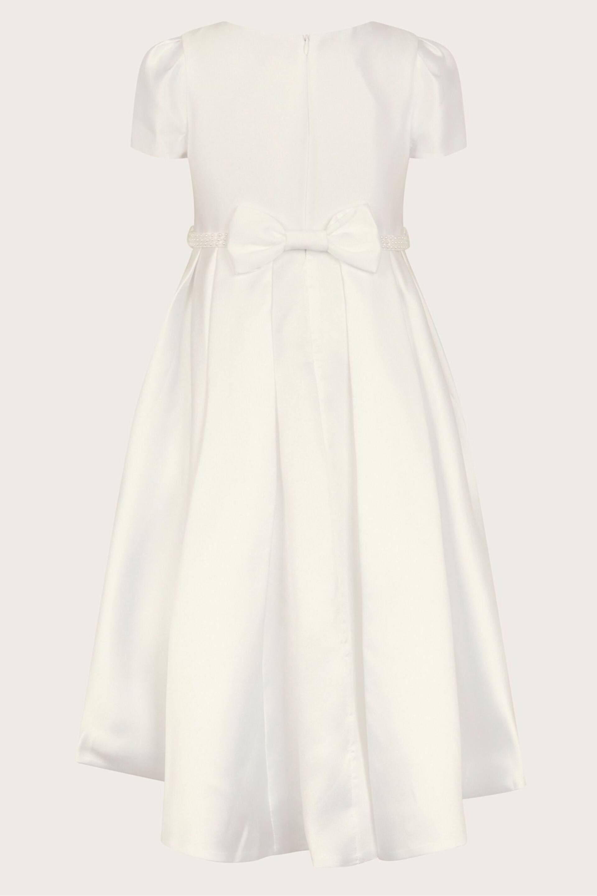 Monsoon White Pearl Belt Henrietta Flower Girl Dress - Image 2 of 3