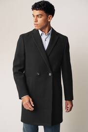 Black Double Breasted Epsom Overcoat - Image 1 of 12