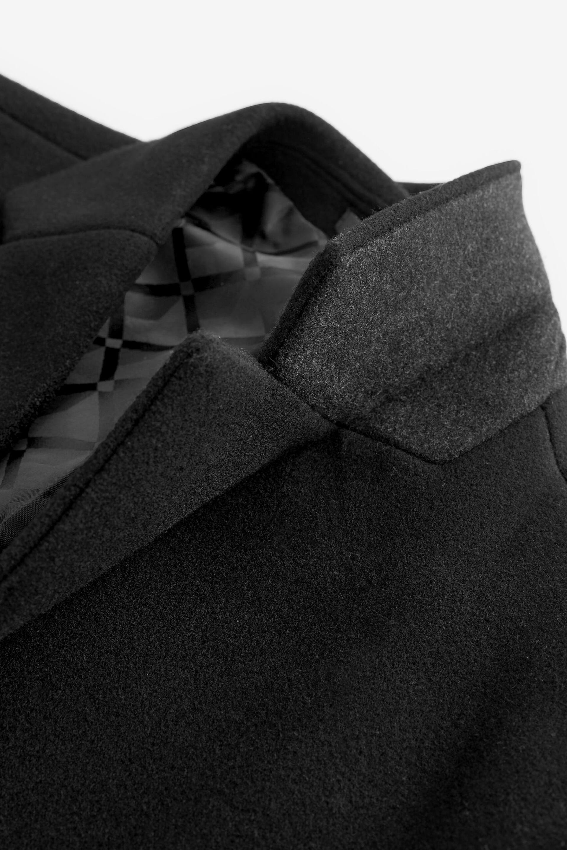 Black Double Breasted Epsom Overcoat - Image 11 of 12