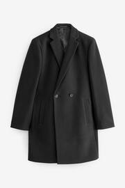 Black Double Breasted Epsom Overcoat - Image 6 of 12