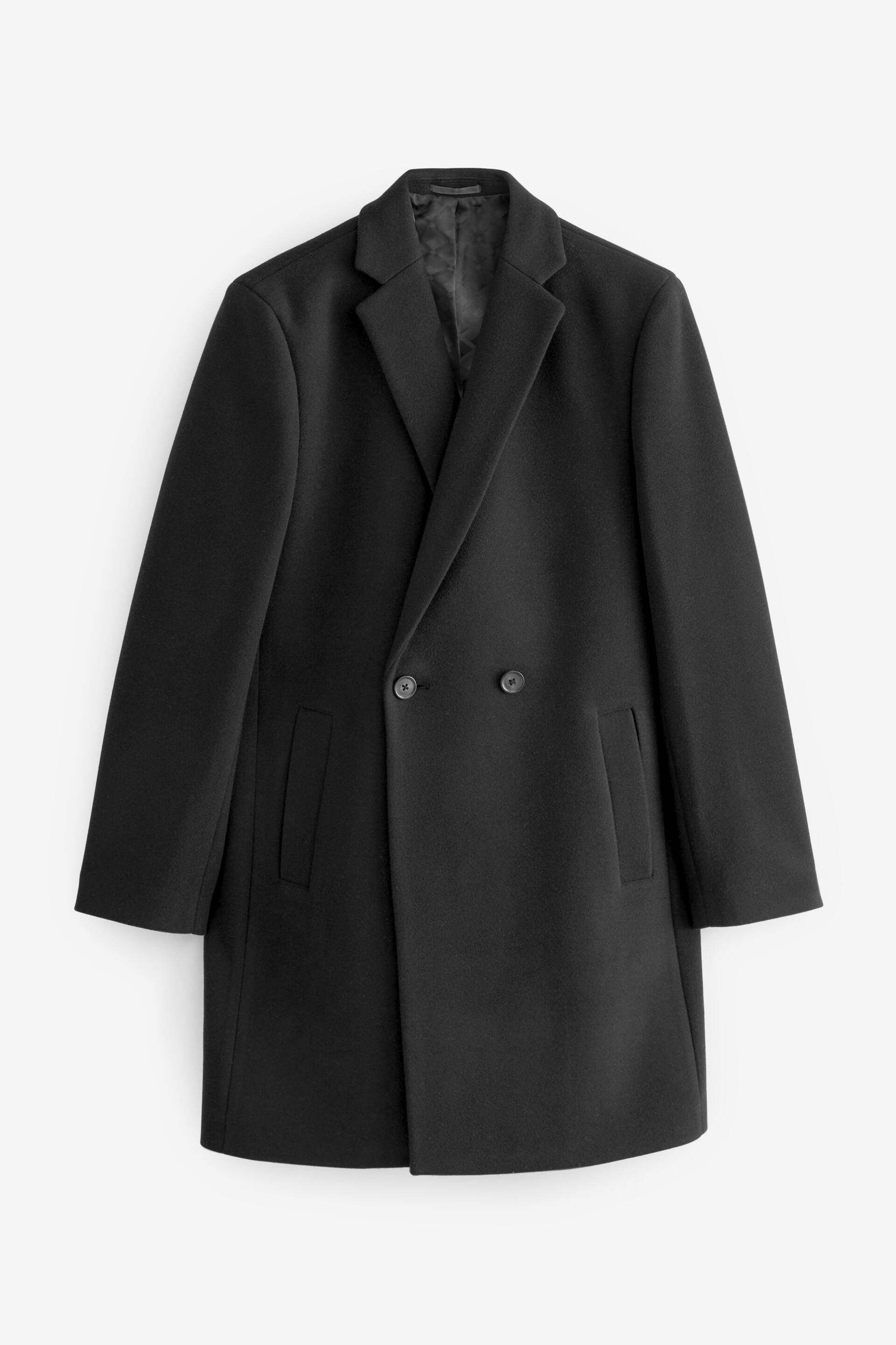 Black Double Breasted Epsom Overcoat - Image 6 of 12