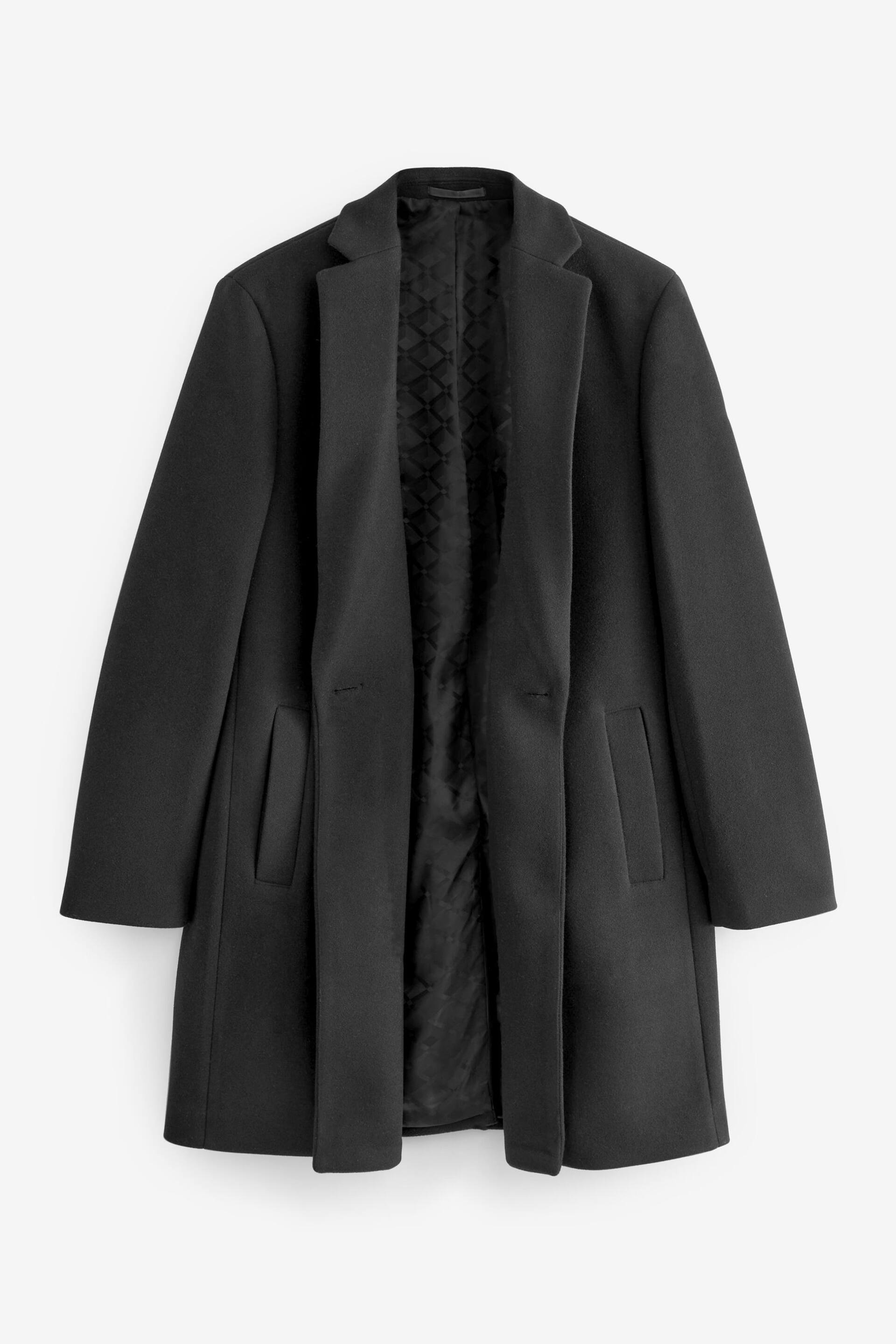 Black Double Breasted Epsom Overcoat - Image 7 of 12