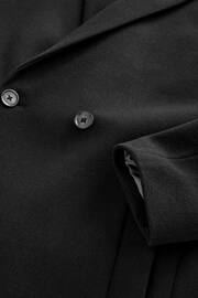 Black Double Breasted Epsom Overcoat - Image 9 of 12