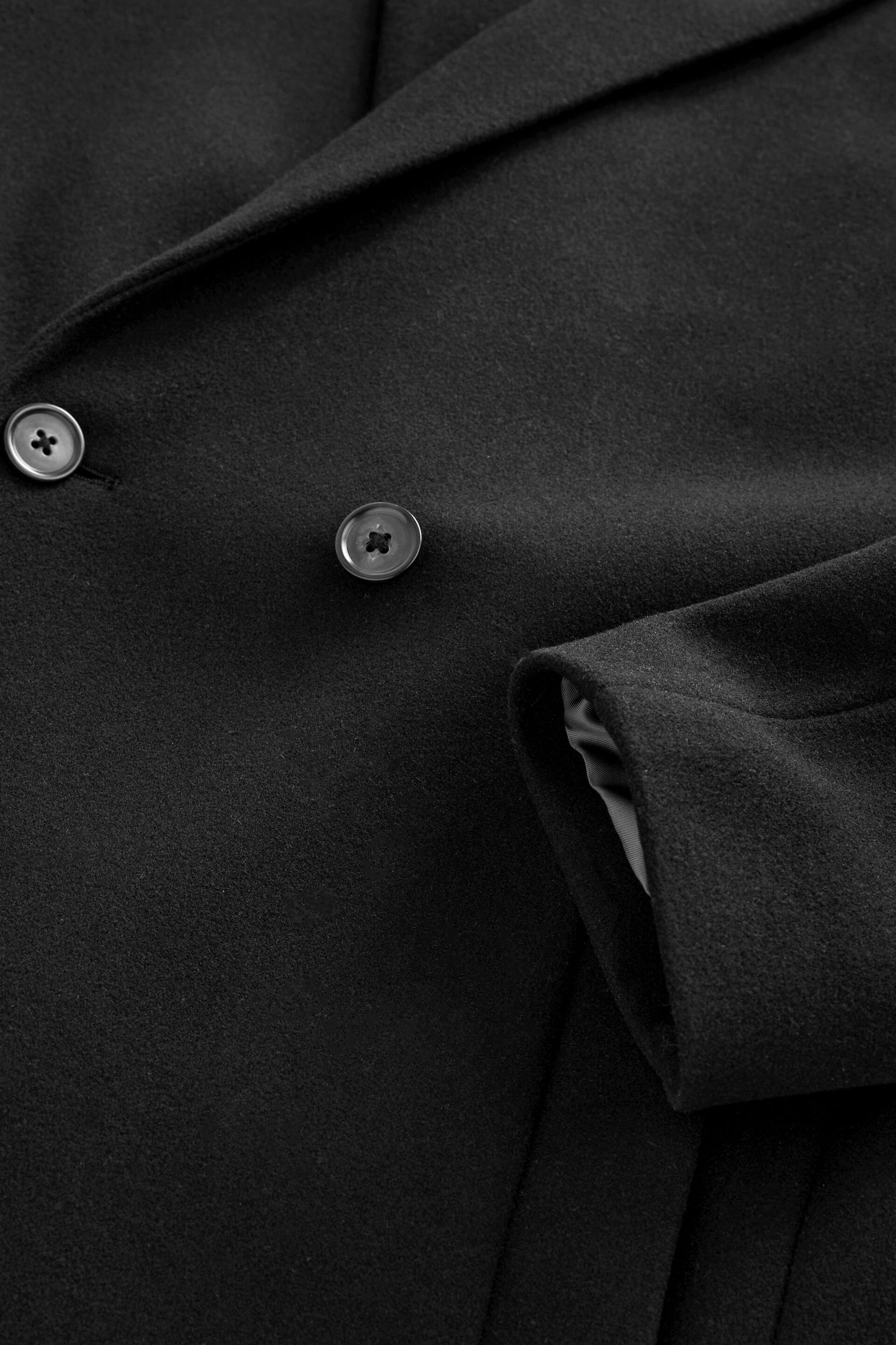 Black Double Breasted Epsom Overcoat - Image 9 of 12